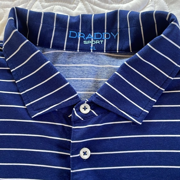 Draddy Sport Polo Blue & White Short Sleeve Size XL - Picture 2 of 5